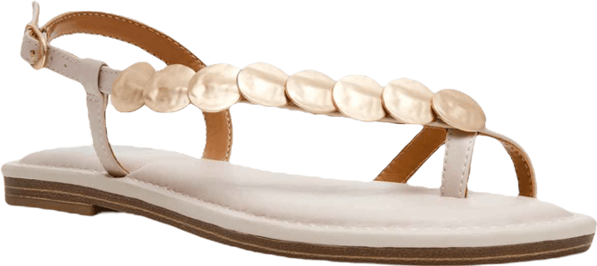 Women's Jetsy Embellished Jewelry Thong Asymmetrical Flat Sandals