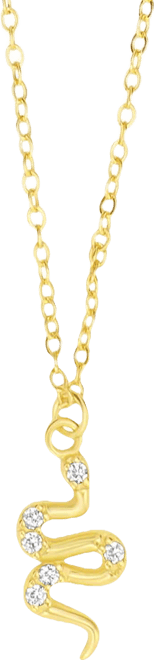 Cubic Zirconia Snake Pendant Necklace