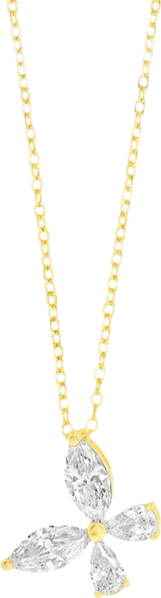 Cubic Zirconia Butterfly Pendant Necklace