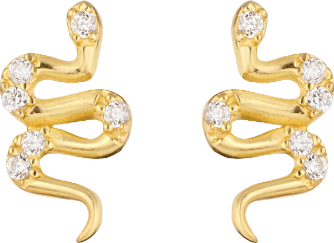 Cubic Zirconia Snake Stud Earring