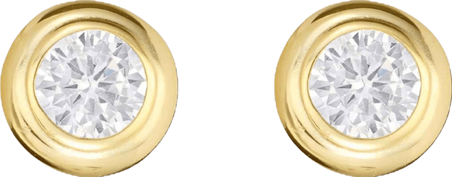 Cubic Zirconia Bezel Stud Earrings