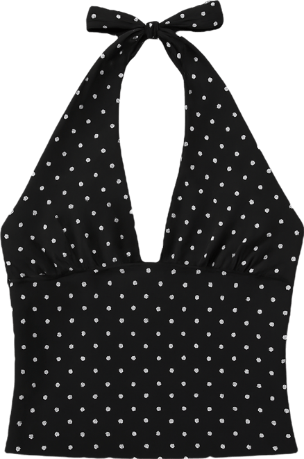 Womens Blaire Polka Dot Halter Top