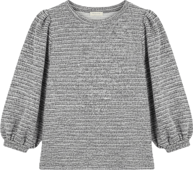 Women's Boucle Knit Balloon-Sleeve Top