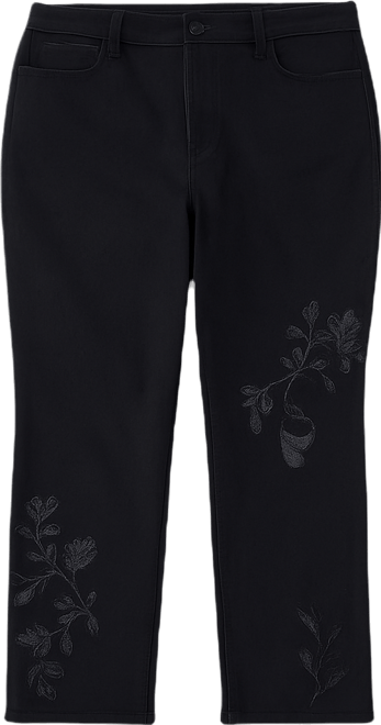 Plus Size Marilyn Straight Embroidery Jeans