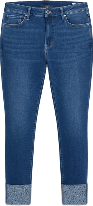 Plus Size Sheri Slim Ankle Rhinestone Cuff Jeans