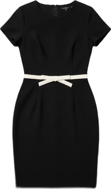 Women's Contrast Short-Sleeve Trimmed Dress