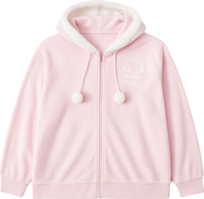 Trendy Plus Size Hello Kitty Pom-Pom Hoodie