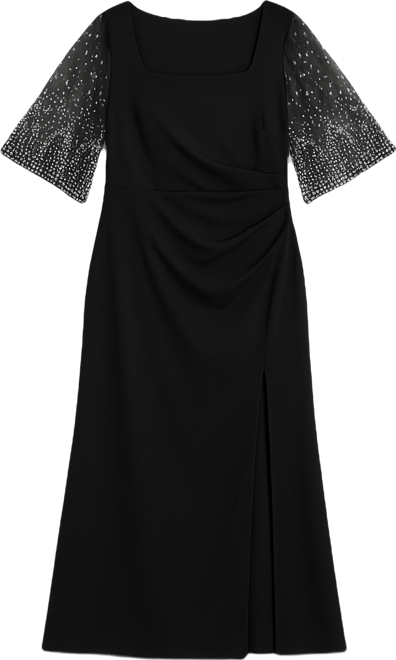 Plus Size Chiffon-Sleeve Gown