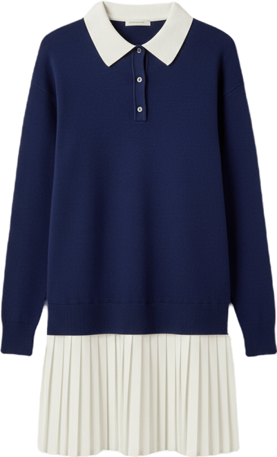 Women's Polo Mixed Media Mini Dress