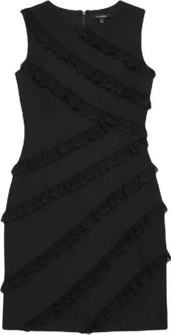 Petite Asymmetrical Ruffle Detail Sleeveless Dress