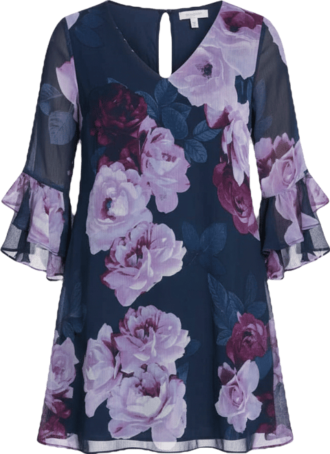 Women's Three-Quarter Sleeve V-Neck Short Dress