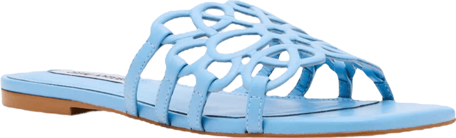 Women's Lotus Slide Square-Toe Flat Sandals