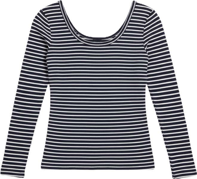 Women's Striped Double-Scoop Top, Macy's Exclusive