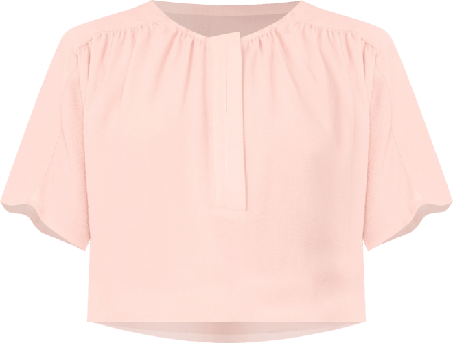 Women's Front Shirring Crewneck Blouse