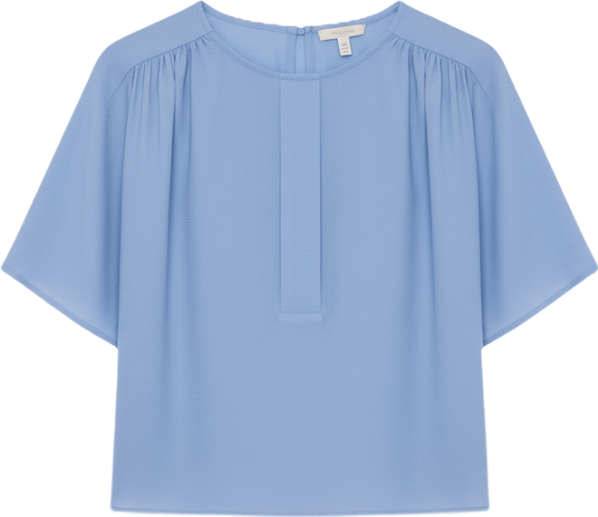 Women's Front Shirring Crewneck Blouse