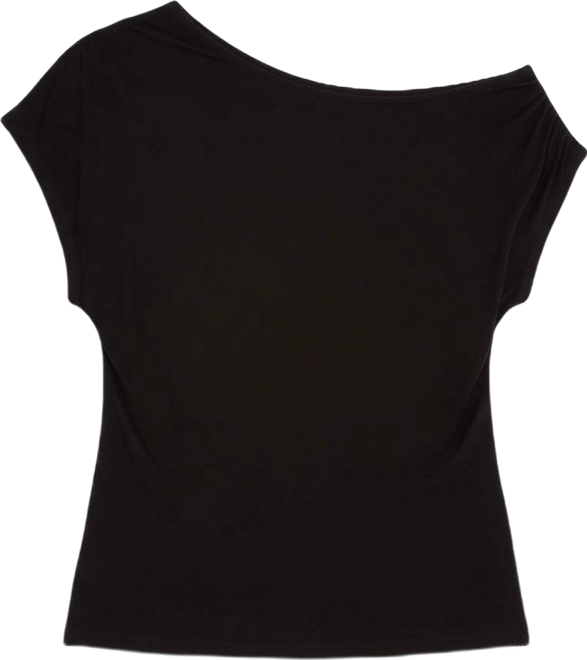 Women's Short-Sleeve Asymmetrical Off-The-Shoulder Top