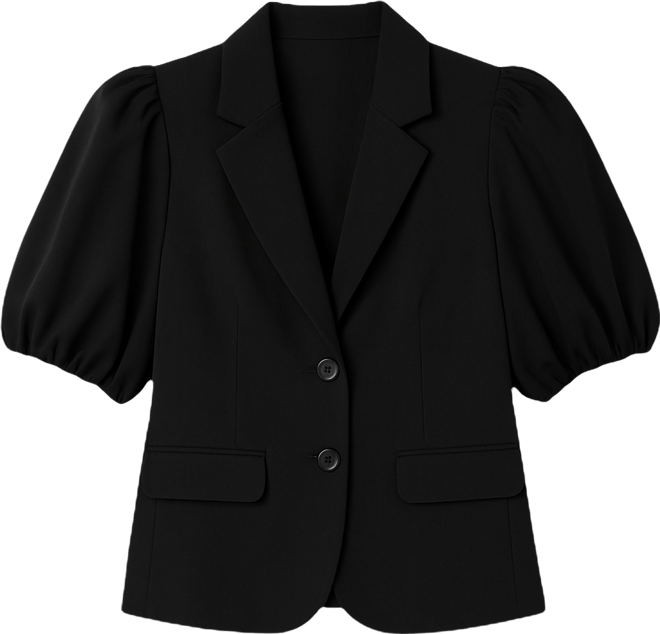 Women's Notch Collar Balloon Sleeve Blazer