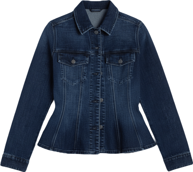 Women's Fit and Flare Trucker Denim Collar Jacket