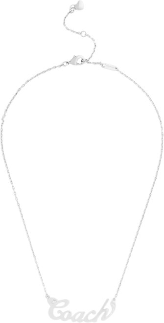 Faux Stone Signature  Name Plate Pendant Necklace