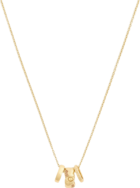 Faux Stone Signature C Braided Rondelle Pendant Necklace