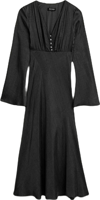 Women's Crystal Button Detailed Maxi Dress