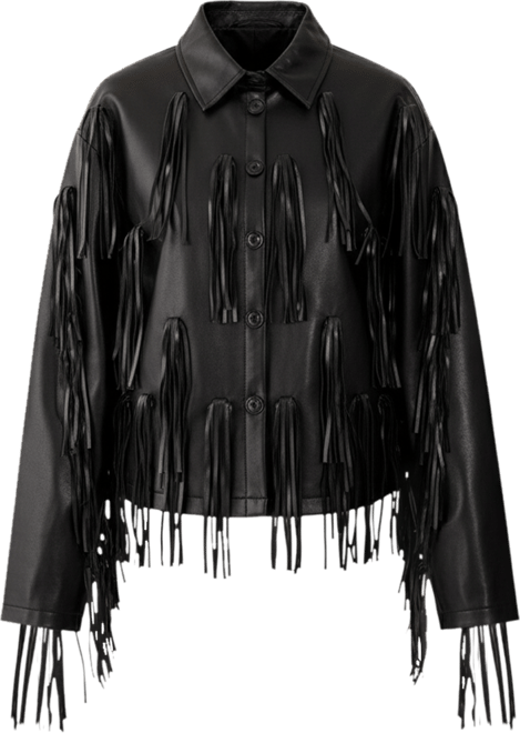 Women's Faux Leather Tassel Jacket