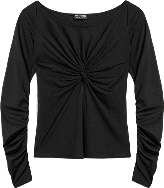 Women's Ruched Front Fitted Long Sleeve Top
