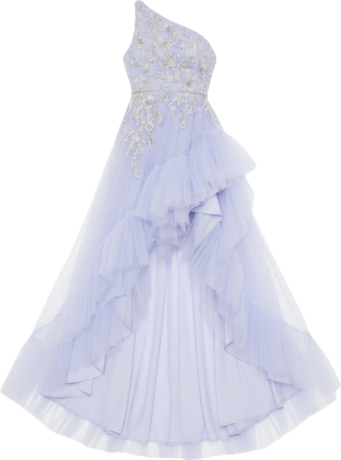 Women's Embellished One Shoulder Asymmetrical Hem Gown