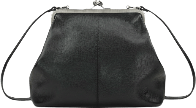 Vivienne Kisslock Leather Crossbody Bag