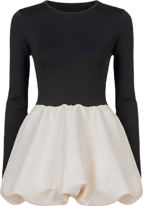 Women's Long Sleeve Open Back Knit Mini Dress