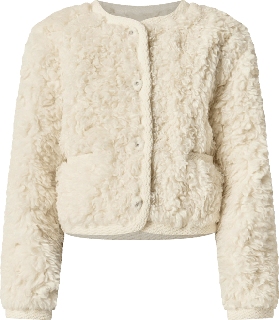 Women's Knit Trim Teddy Jacket