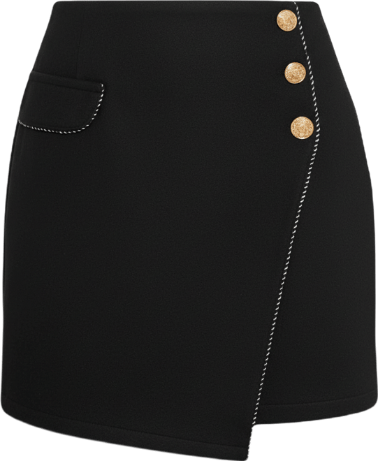 Women's Asymmetric Wrap Style A-Line Skirt