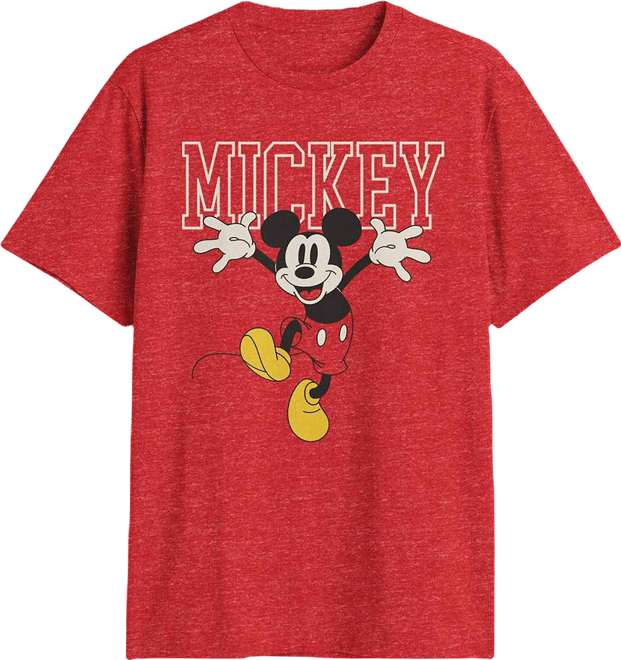 Novelty Mens Crew Neck Short Sleeve Classic Fit Mickey Mouse Big