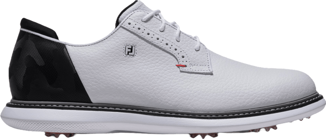 FootJoy Traditions Blucher Golf Shoes White/Black Camo/Cherry