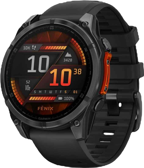 fenix 8 47mm, Amoled, Outdoor & Fitness Gps Smartwatch, Glass, Slate Gray Steel/Black, Black Band, Ww