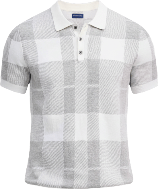 Men's Cotton Plaid Short-Sleeve Polo Sweater, Macy's Exclusive