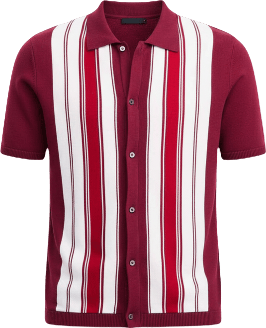 Men's Cotton Striped Button Polo Sweater, Macy's Exclusive