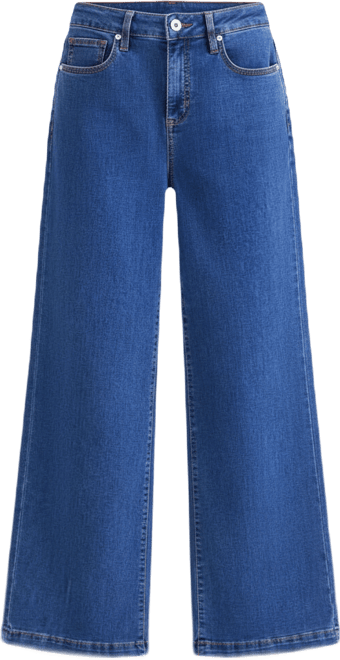 Petite Five-Pocket High-Rise Wide Leg Jeans, Macy's Exclusive
