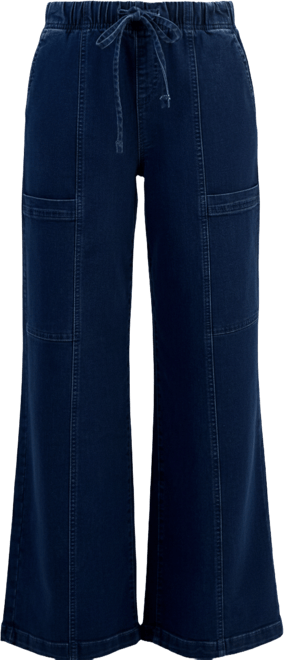 Petite Wide-Leg Utility Jeans, Macy's Exclusive