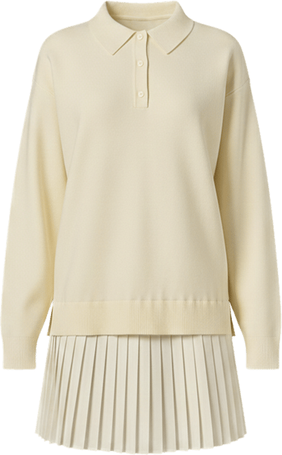 Women's Polo Mixed Media Mini Dress