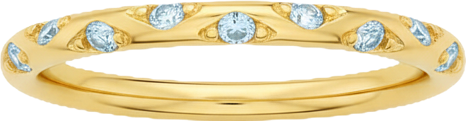 Dainty Constellation Birthstone Ring in Gold Plated Sterling Silver