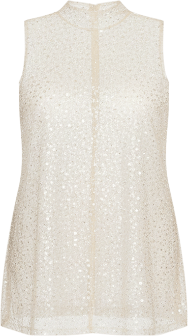 Women's The Mock Neck Mini Dress- Sequin