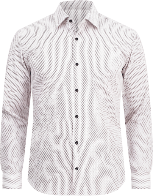 Men's Modern-Fit Circle Print Dress Shirt