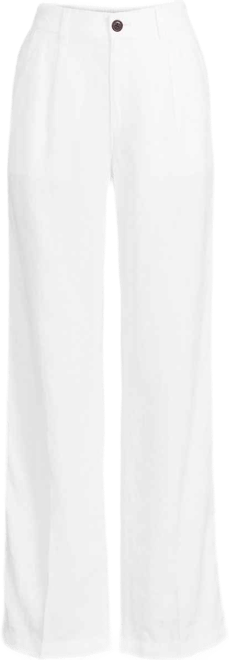 Plus Size High Rise Wide Leg Linen Pleated Pants