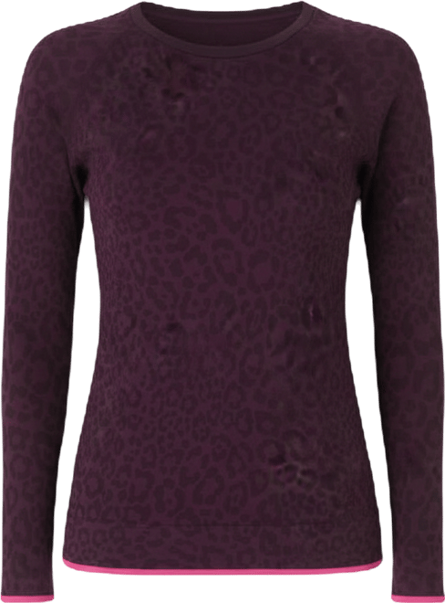 Women's Animal Print Crewneck Base Layer Top