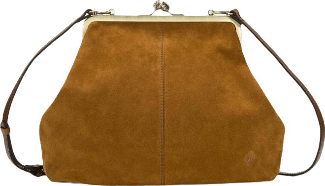 Vivienne Suede Kisslock Frame Leather Crossbody Bag