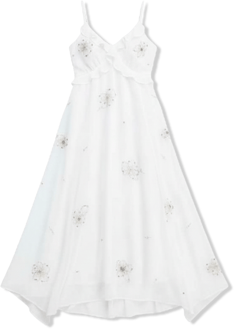 Women's Beaded Floral Asymmetrical-Hem Dress, Macy's Exclusive