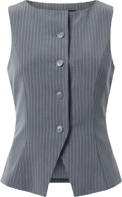 Women's Pinstripe Boat Neck Vest Top