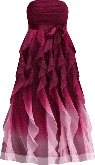 Trendy Plus Size Glitter Ombre Petal-Skirt Ball Gown