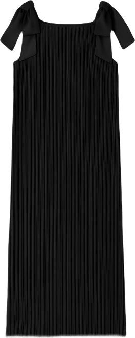 Women's Bow Detailed Pleated Maxi Dress